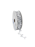 Lurex Weihnachtsband Sterne Silber