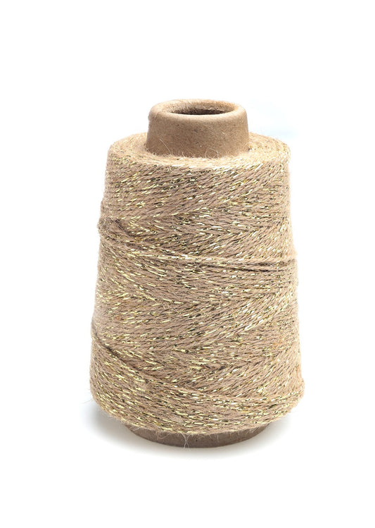 jute touw hoogglans met gouddraad voor creatieve projecten | jute koord