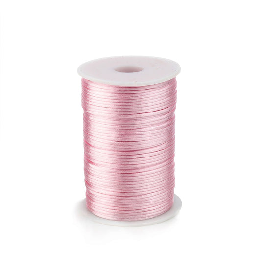 Satijnkoord Roze 2mm / 100 mtr.