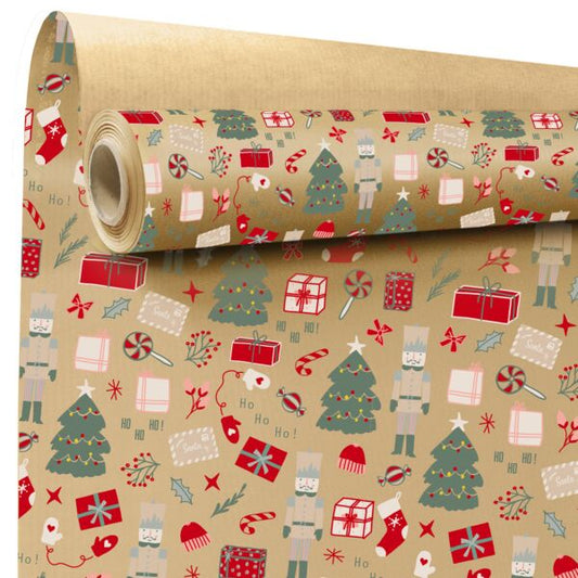 Noella – Rol inpakpapier – Kerst Rood – 60 grams gestreken kraft – 69x50m