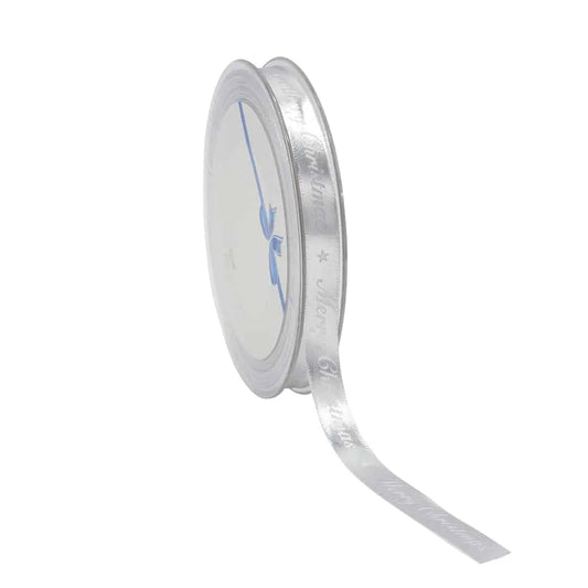 Satijnen Cadeaulint Shiny Silver – 10 mm x 20 m