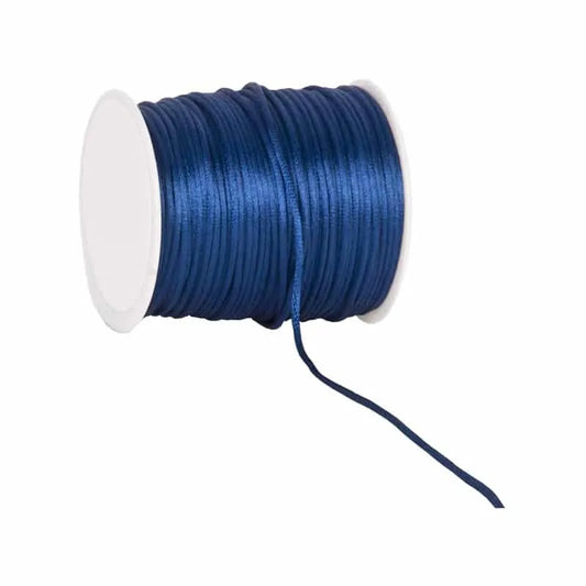 Satijnkoord Blauw 2mm / 100 mtr.