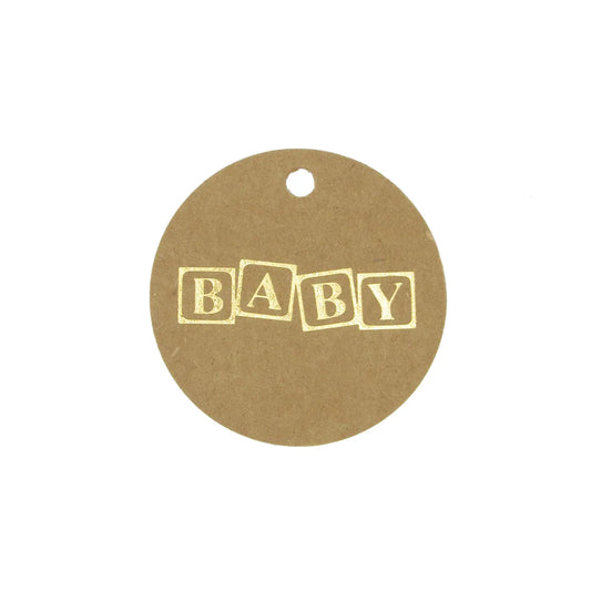 Kraftlabel Babyblok Goud