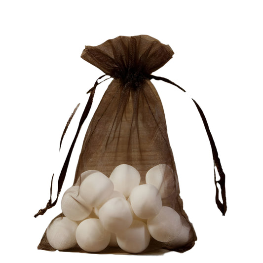 Bruin Organza zakje - Kadopapier.net