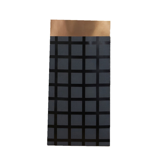 Luxe Cadeauzakje Zwart Ruitmotief > 7x13-17x25 cm | 200 Stuks