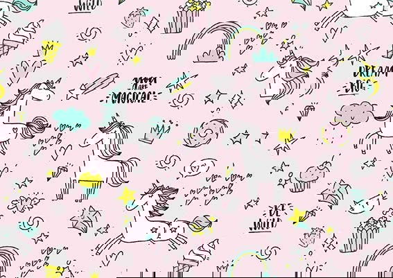 Consumentenrol kinderen roze unicorns - Kadopapier.net