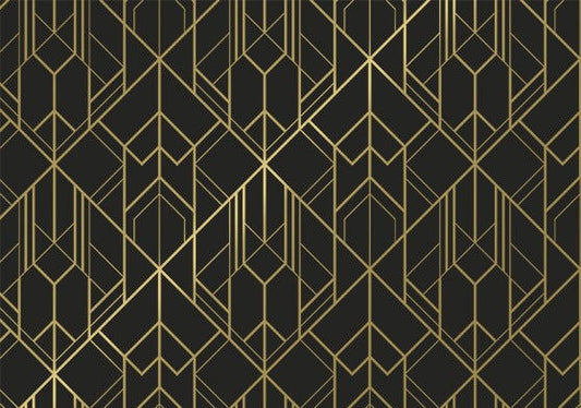 Consumentenrol zwart gouden lijnen - Kadopapier.net