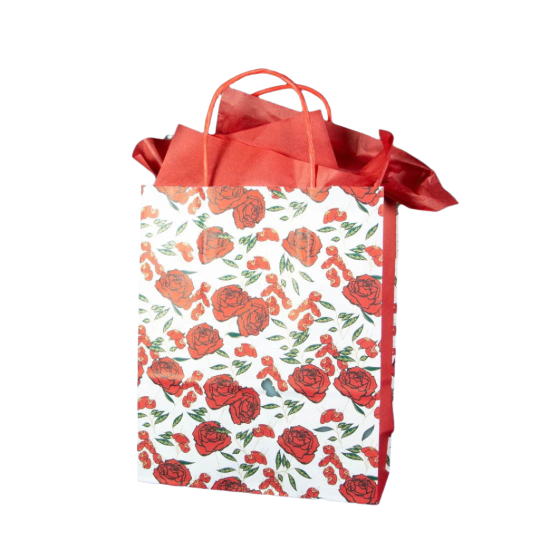 Draagtas Roos - Kadopapier.net