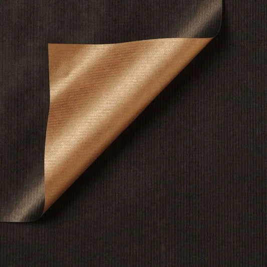 Effen Zwart-Goud Inpakpapier 30-100 cm x 200 m - Luxe en Stijlvol - Kadopapier.net