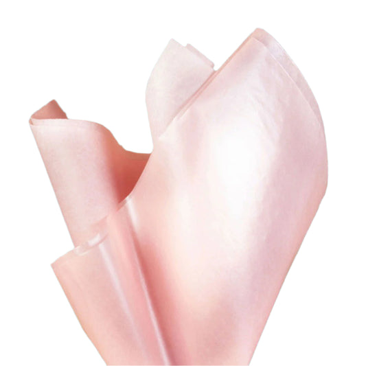 Enkelzijdig Zalm Parelmoer vloeipapier - Kadopapier.net