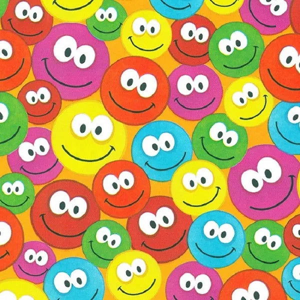 Inpakpapier Smiley | Vrolijk Cadeaupapiertje - 30 cm & 50 cm breed - Kadopapier.net