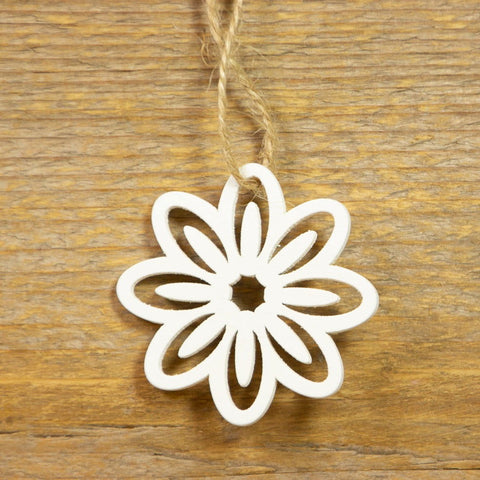 Kadohanger Bloem Wit - Kadopapier.net Kadohanger Bloem Wit - Kadopapier.net