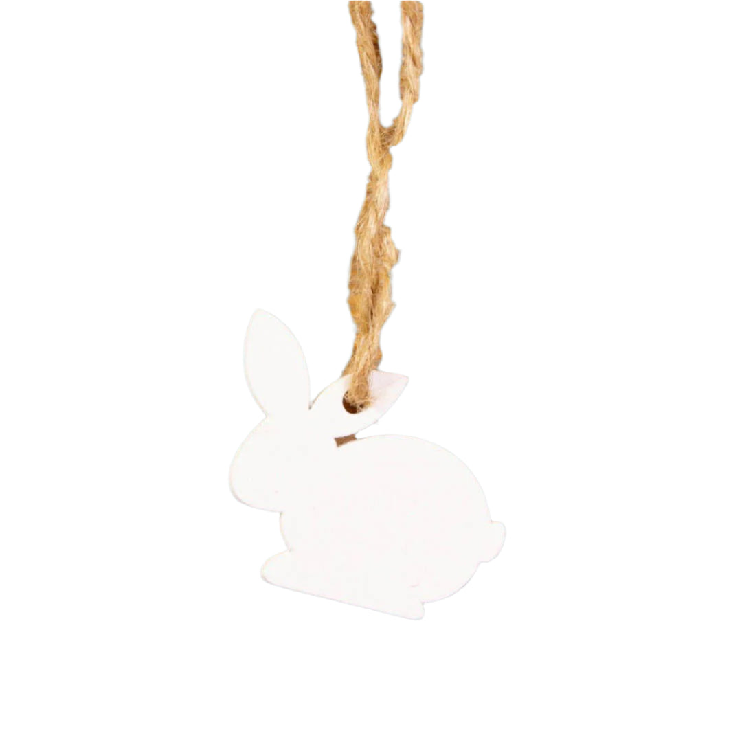 Kadohanger Paashaasje Wit - Kadopapier.net