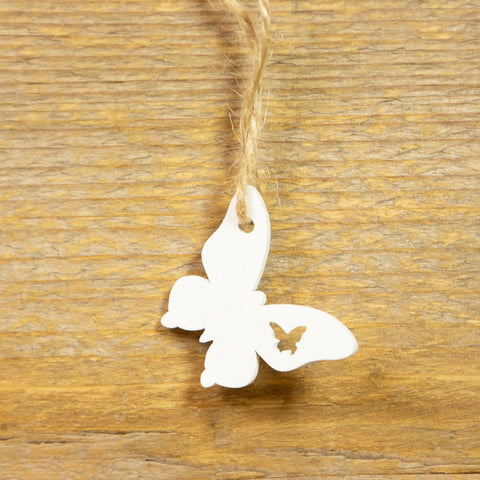 Kadohanger Vlinder Wit - Kadopapier.net Kadohanger Vlinder Wit - Kadopapier.net