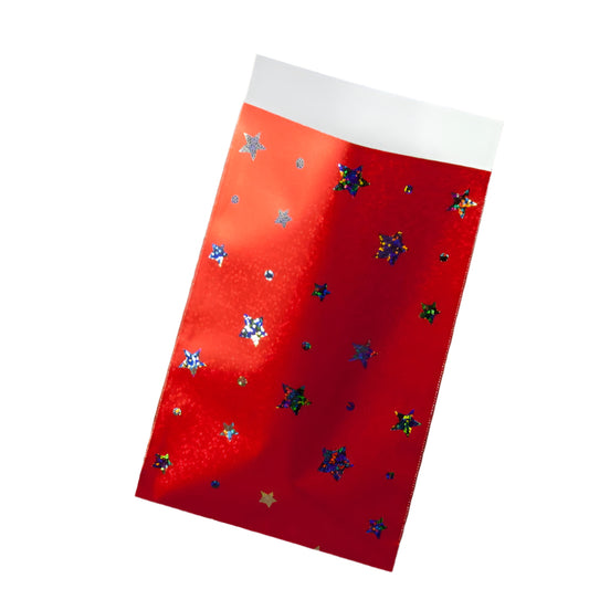 Kerstzakje Holografische Sterren - Kadopapier.net