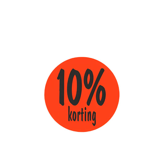 Korting Sticker 10% - Kadopapier.net