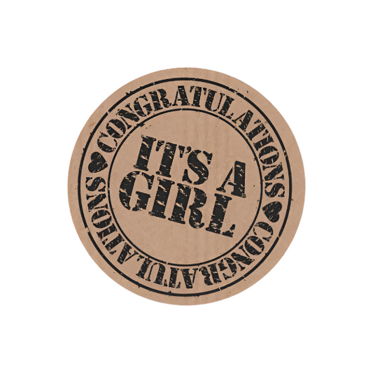 Kraft Wensetiket "It's a Girl" - Kadopapier.net