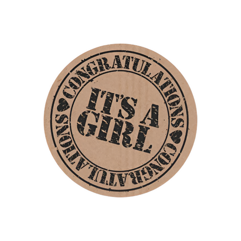 Kraft Wensetiket "It's a Girl" - Kadopapier.net Kraft Wensetiket "It's a Girl" - Kadopapier.net