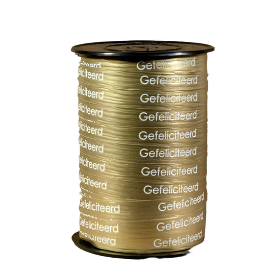 Krullint Gefeliciteerd Goud. - Kadopapier.net