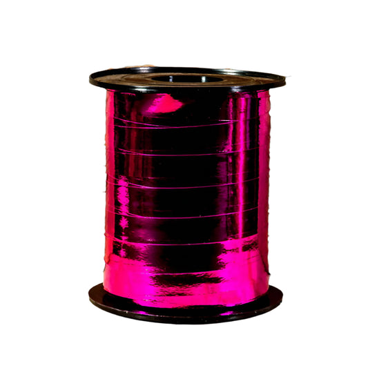 Metallic krullint Fuchsia - Kadopapier.net