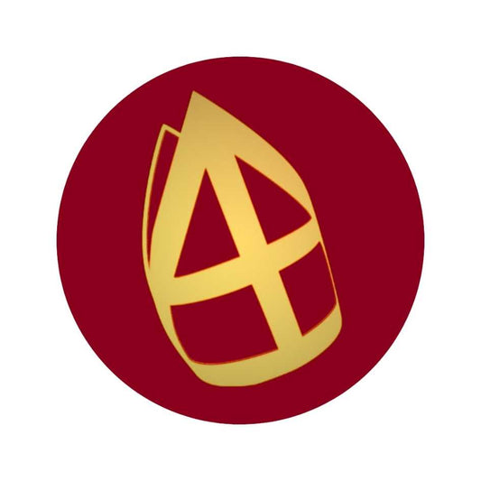 Mijter Sinterklaas Etiketten – 250 stickers – Ø 39 mm – Bordeaux & Goud – Luxe Zelfklevend