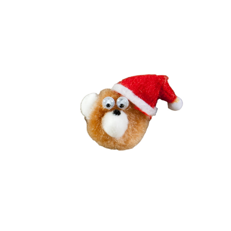 Plakdecoratie Kerstbeer pompom - Kadopapier.net