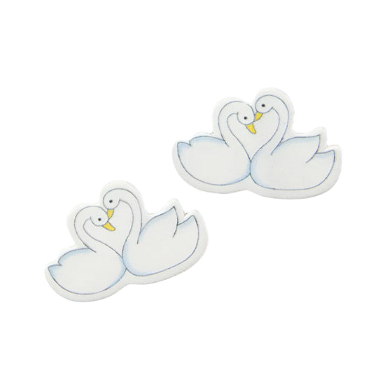 Plakdecoratie Zwanenpaar - Kadopapier.net