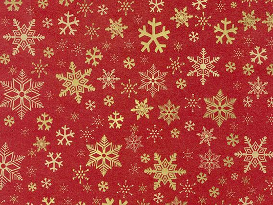 SNOW CRYSTAL - Kerst Inpakpapier - 65gr - 100% Recycled Kraft – FSC – 100m