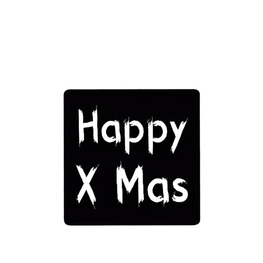 Schoolbord etiket Happy X-mas - Kadopapier.net