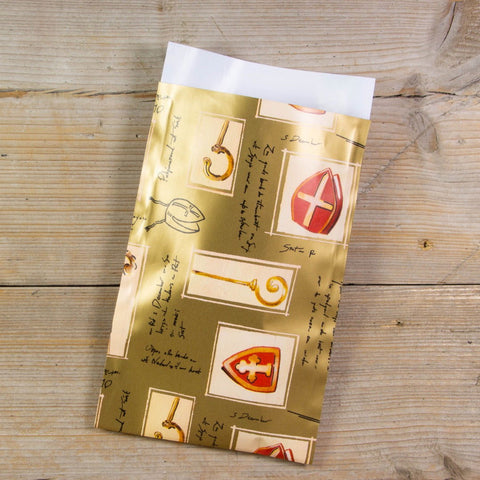 Sintzakje goud met Mijters - Kadopapier.net Sintzakje goud met Mijters - Kadopapier.net