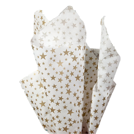 Vloeipapier Gouden sterren - Kadopapier.net