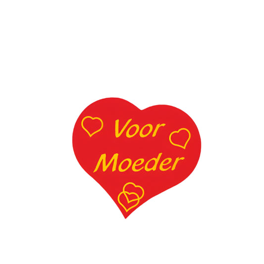 Wensetiket "Voor Moeder" Hart - Kadopapier.net