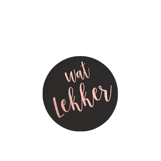 Wensetiket Wat Lekker zwart - Kadopapier.net