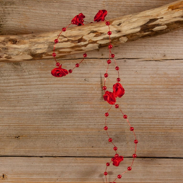 Wired cadeaulint Rozen Rood - Kadopapier.net