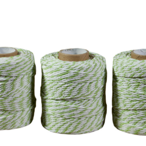 Katoentouw Limoen/Wit - Kadopapier.net