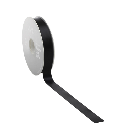 Zwart Satijnlint - 3, 6mm / 50m & 10, 15, 25, 38mm / 25m - Kadopapier.net