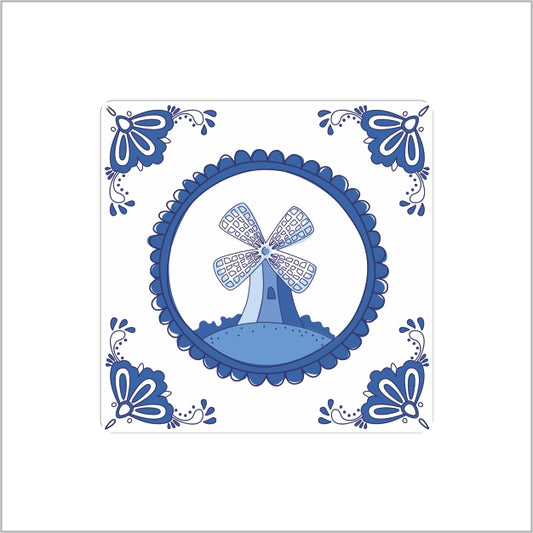 Sluitzegel – delfts blauw – Molen – 250 stuks - Sticker - Etiket