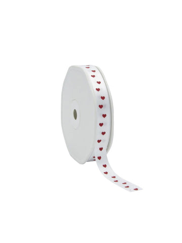 wit Satijnlint met rode Hartjes - Kadopapier.net wit Satijnlint met rode Hartjes - Kadopapier.net