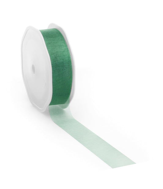 Donkergroen voile lint voor creatieve projecten en decoratie