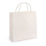 Witte draagtas van handgeschept papier, 20 x 20 x 8 cm - Kadopapier.net