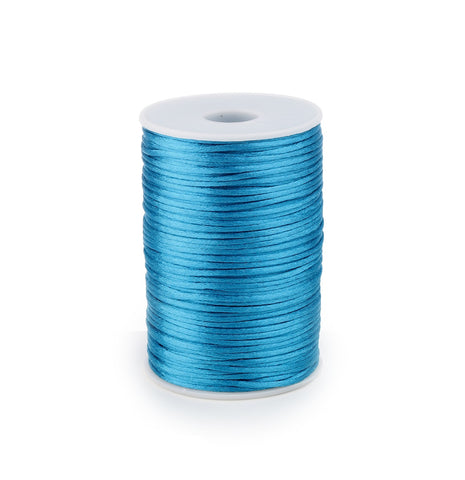 Satijnkoord Staalblauw 2mm / 100 mtr.