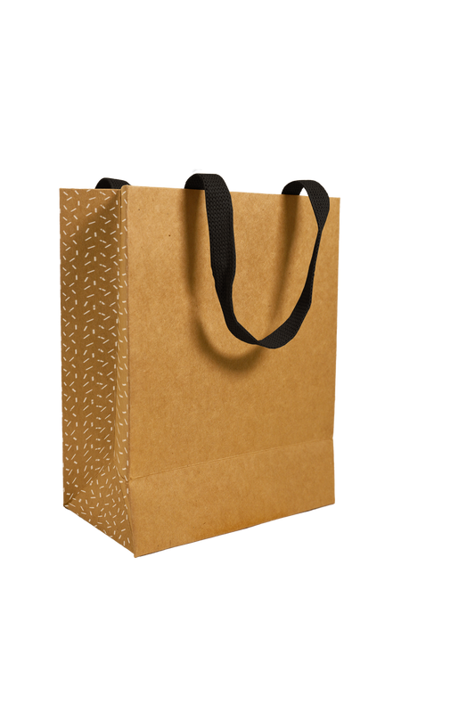 Luxe Papieren tas Kraft Stoffen handvaten – Set van 10