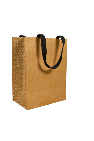 Luxe Papieren tas Kraft Stoffen handvaten – Set van 10