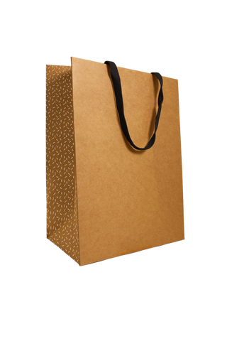 Luxe Papieren tas Kraft Stoffen handvaten – Set van 10
