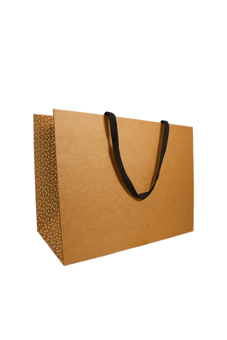 Luxe Papieren tas Kraft Stoffen handvaten – Set van 10