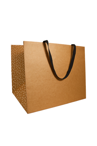 Luxe Papieren tas Kraft Stoffen handvaten – Set van 10