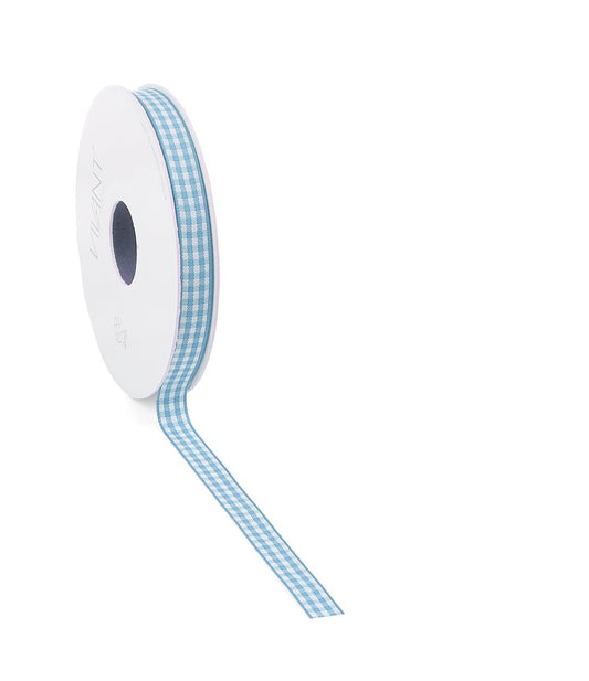 Lichtblauw Ruitjes Cadeaulint > 9/15mm x 20m