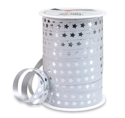 Sterretjes Krullint Wit-Zilver 10 mm x 100 m