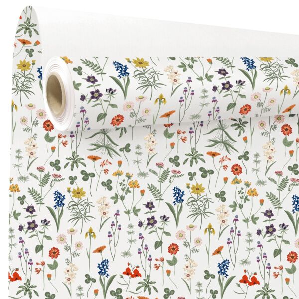 Herbier – Rol inpakpapier – Wilde bloemen patroon – 60 grams gestreken kraft – 69x50m