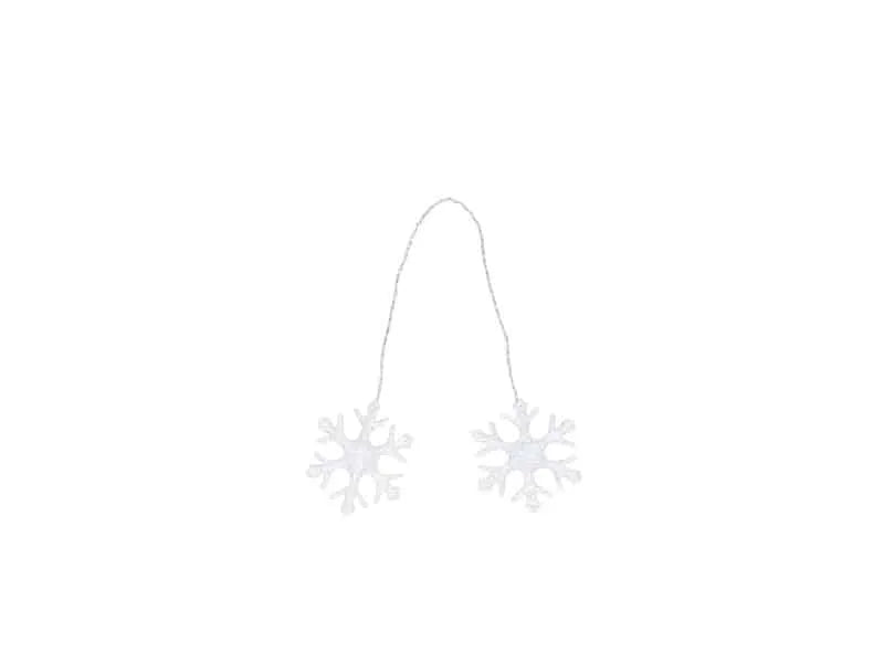 Sneeuwvlokken op Draad Zilver | 24 Draadjes met Sneeuwvlokken van 3 cm
